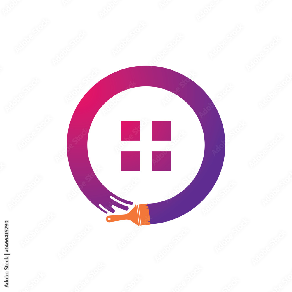 Obraz premium Paint brush logo icon