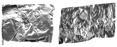 Collection of Crinkled Foil Paper Snippets for Scrapbooking or Posters Isolated on a Transparent or White Background