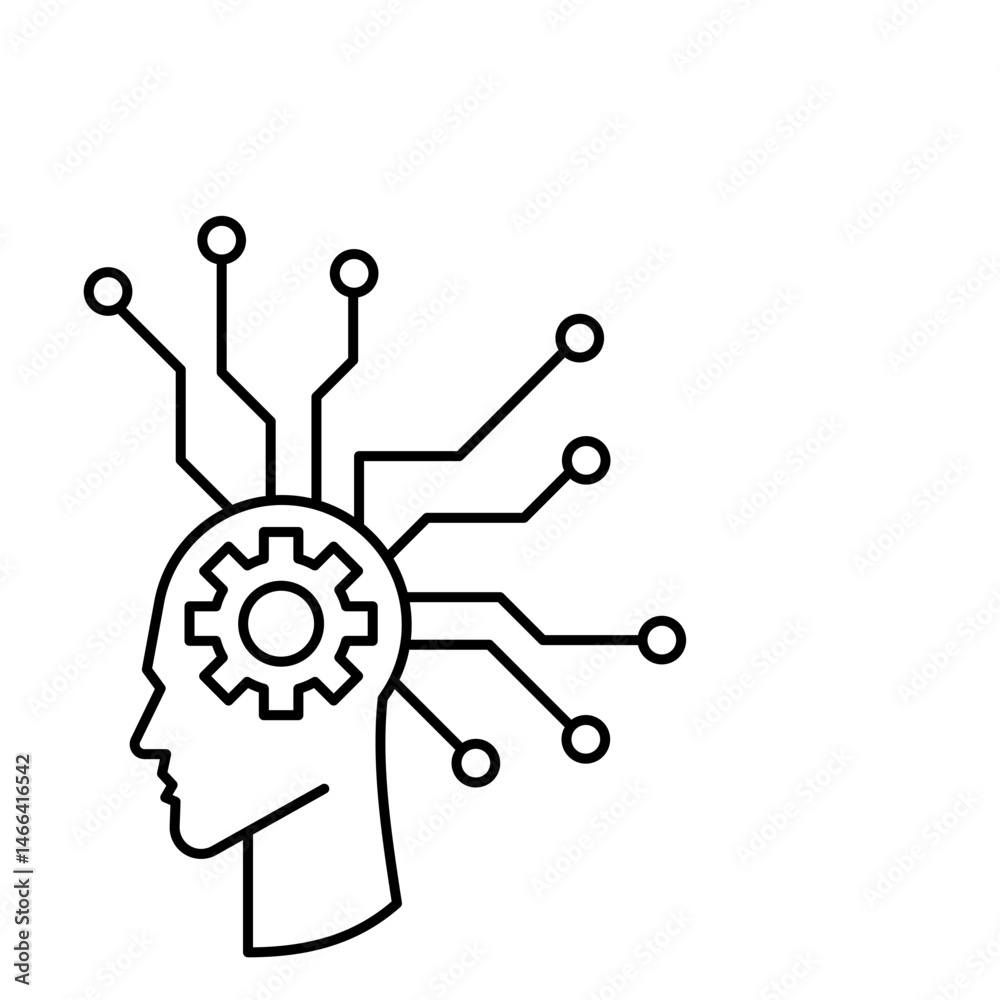 Head Learning Machine Icon Head Learning Machine Icon