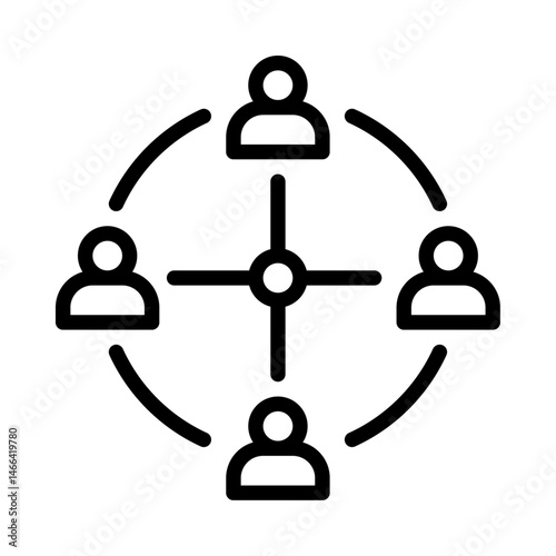 people connection outline icon. people networking line art illustration.