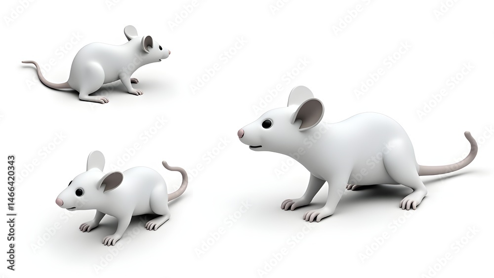 Obraz premium 3d mouse white background