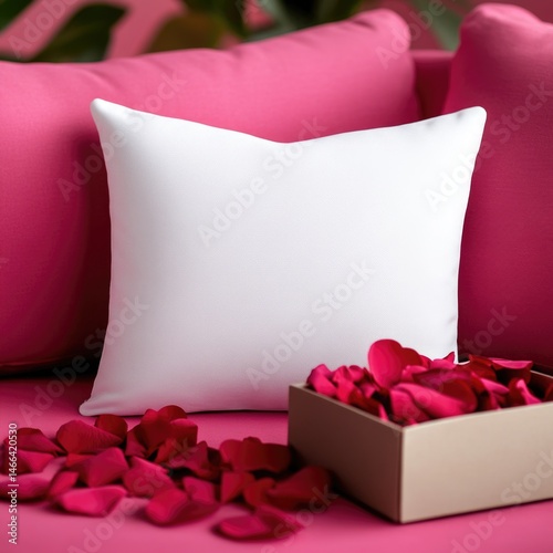 Romantic Pink and White Pillow Setup