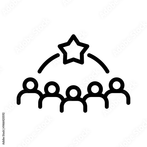 people outline icon. team line art illustration.