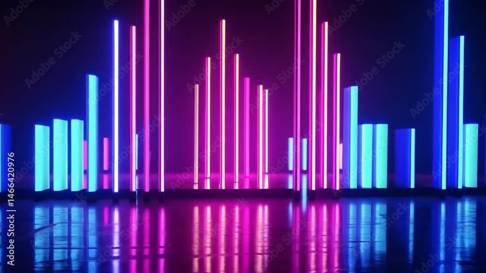 Vibrant Neon Lightscape: A Symphony of Color and Light Vibrant Neon Lightscape: A Symphony of Color and Light