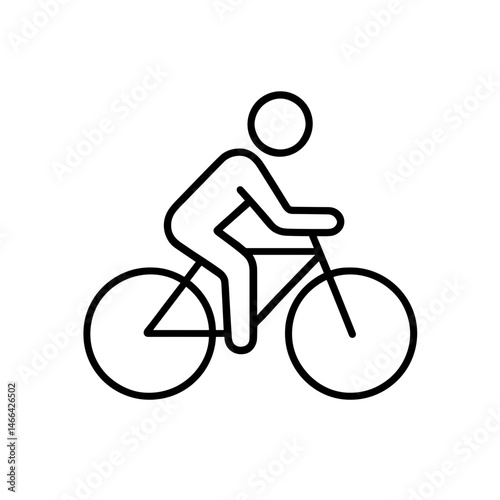 Person riding bicycle icon in outline style