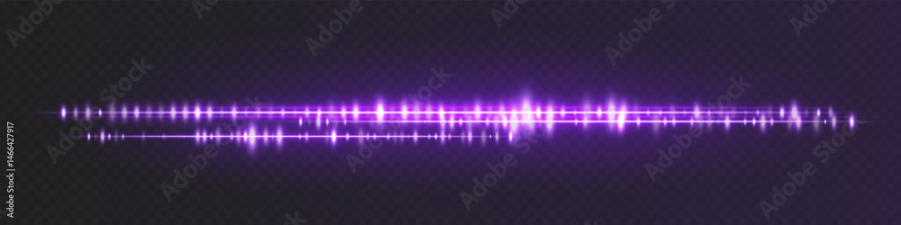 Obraz premium Pink vivid waveform featuring split amplitude lines and bright spikes, designed for music editing, podcast audio visuals or smart device UI feedback.