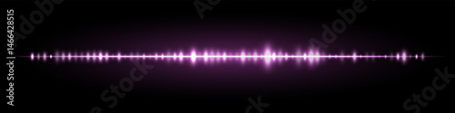 Purple waveform glowing softly on black background, with smooth symmetrical reflection and low to mid amplitude spikes for minimal voice input design.