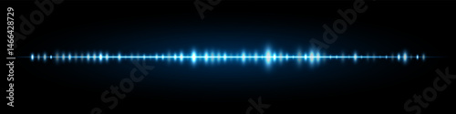 Blue glowing audio line on black with mid-level peaks and clean symmetry, ideal for microphone input feedback or podcast recording screen visual.