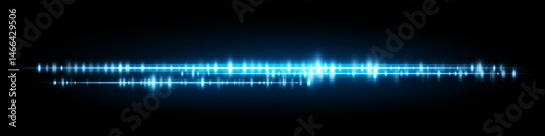 Bright blue waveform with soft glowing light and triple layered amplitude lines, designed for futuristic sound interfaces or voice screens.