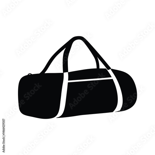 duffel bags vector silhouette icon, black and white illustration of footwear.