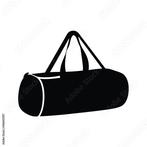 duffel bags vector silhouette icon, black and white illustration of footwear.