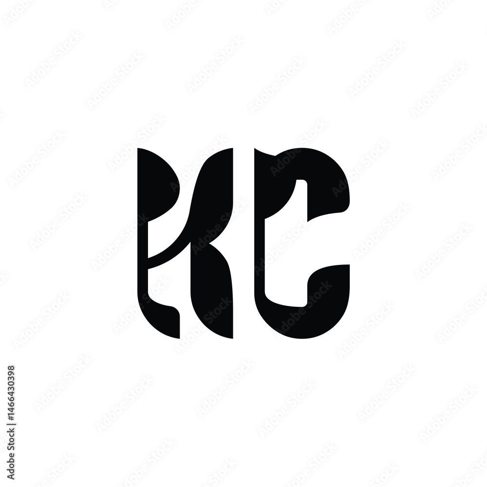 Obraz premium KC monogram logo design letter text name symbol monochrome logotype alphabet character simple logo