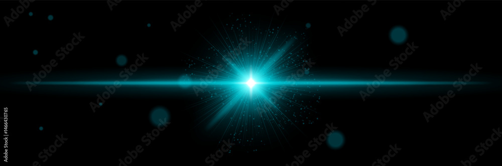 Blue light flare with central burst and soft radial particles, perfect for signal activation, futuristic UI or laser tech visual representation. Blue light flare with central burst and soft radial particles, perfect for signal activation, futuristic UI or laser tech visual representation.