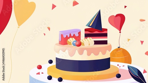 Food Festival Cake Background: Overflowing with Sweet Dreams, Sketching a Dreamy Gastronomic Journey of the Blending of Cream Swirls and Colorful Cakes