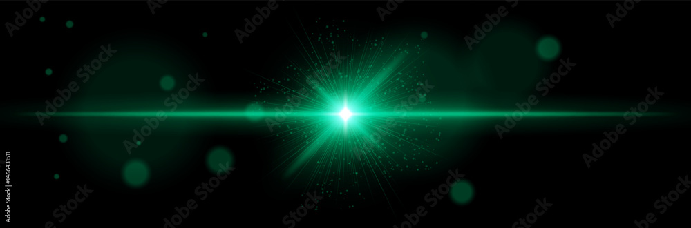 Green starburst with central flare, sparkling dots, dynamic rays on dark background. Depicts futuristic energy, space pulse, sci-fi beam, cosmic ignition. Green starburst with central flare, sparkling dots, dynamic rays on dark background. Depicts futuristic energy, space pulse, sci-fi beam, cosmic ignition.