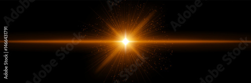 Red-orange energy flash with linear rays, star core, light scatter on black. Emphasizes heat burst, galactic pulse, cosmic ignition, futuristic impact.