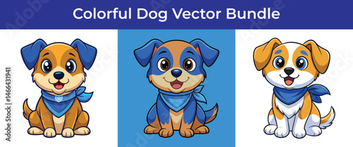 Colorful Dog Vector Bundle for International Dog Day  