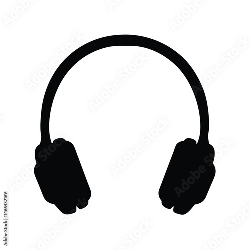 ear muffs vector silhouette icon, black and white illustration of footwear.