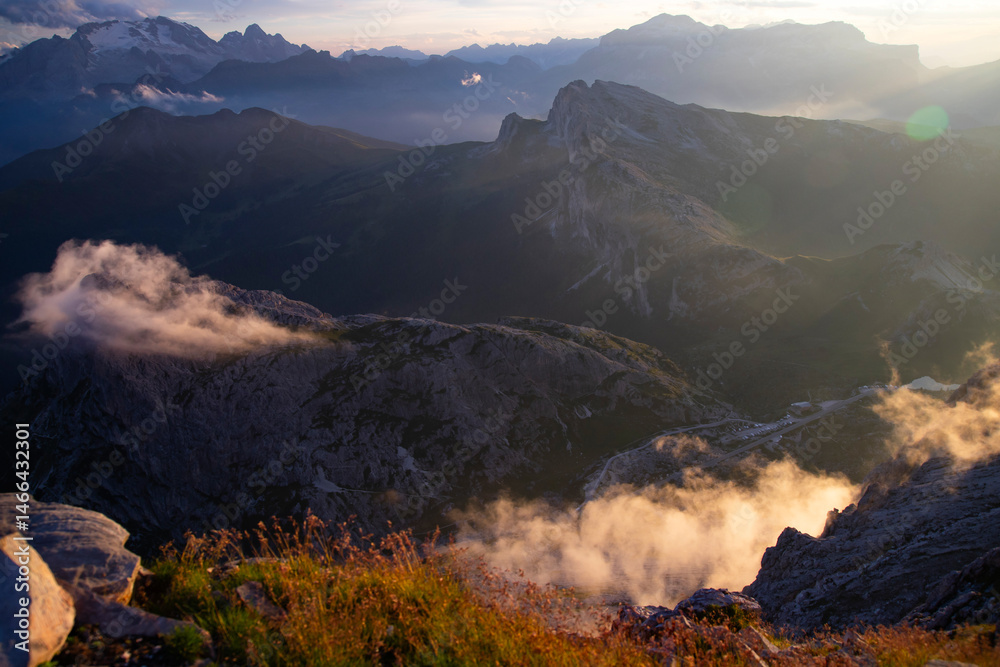 Dolomite stuning sunset from the Lagazuoi refuge