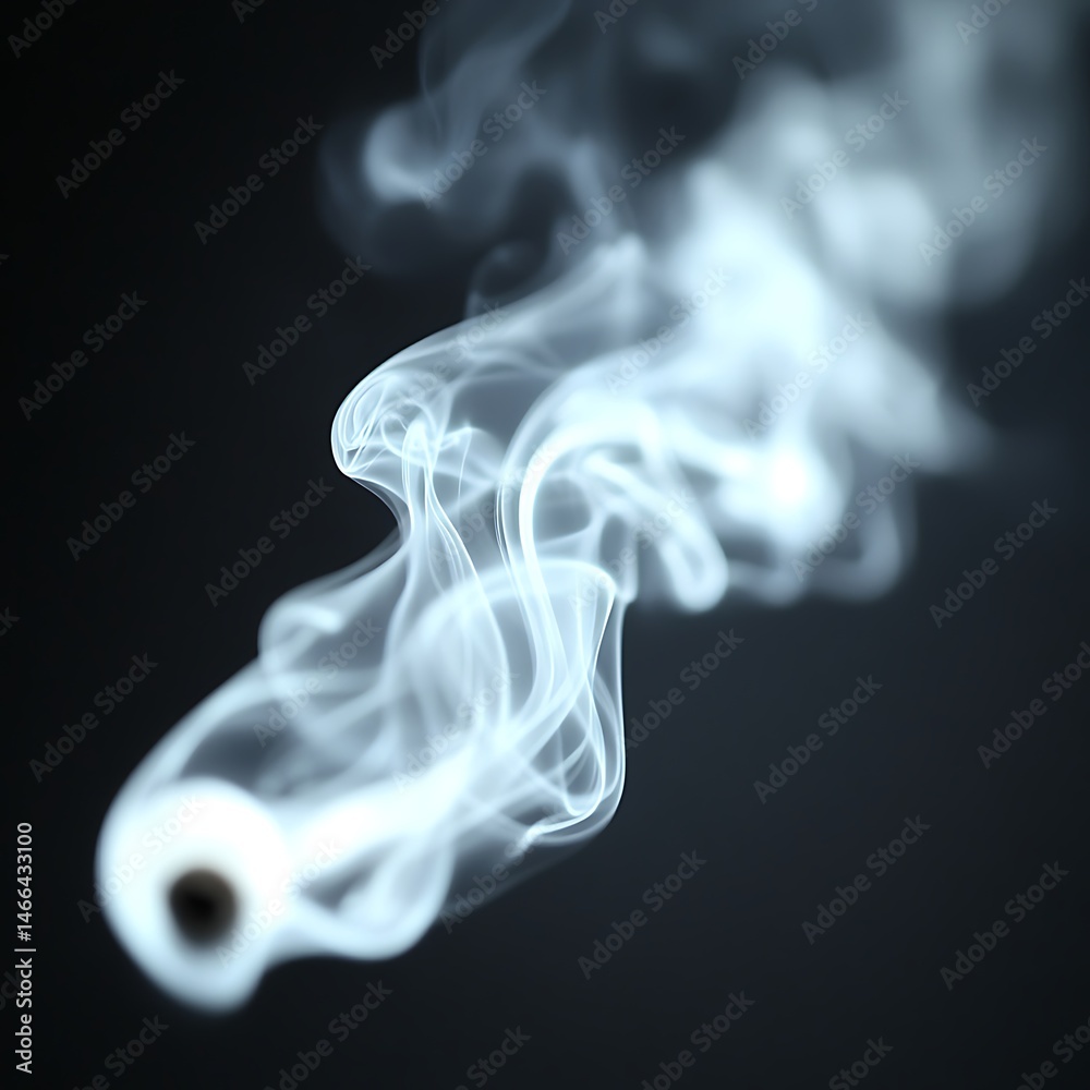 Smoke plume, dark background, close-up Smoke plume, dark background, close-up