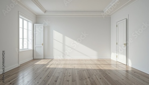 Wallpaper Mural Empty Room Interior Design: Sunlight Streaming Through Window in a Modern Minimalist Home Torontodigital.ca