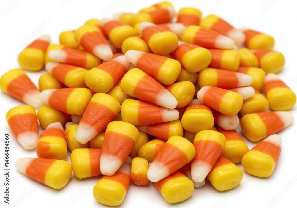 Pile of halloween candy corn treats on a white background Pile of halloween candy corn treats on a white background