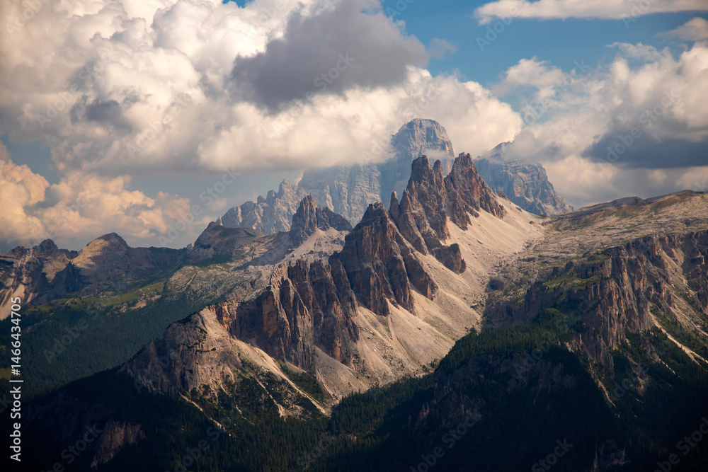 Impressive view of Croda da Lago mountain chain