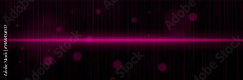 Purple horizontal energy pulse with orbs, vertical lines, faint glow. Illustrates digital signal, sci-fi light, futuristic pulse, electric beam.