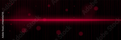 Red horizontal energy pulse with orbs, vertical lines, faint glow. Illustrates digital signal, sci-fi light, futuristic pulse, electric beam.