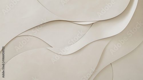 Layered Textures of White Fabric Create a Dynamic and Abstract Pattern with Delicate Curves and Subtle Shadows Generating a Unique Aesthetic