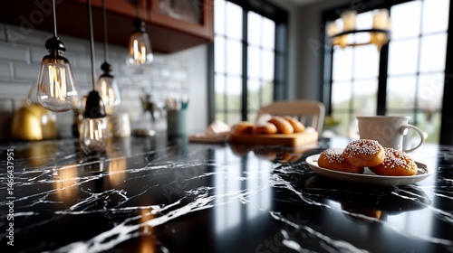 Wallpaper Mural Modern kitchen countertop with breakfast items Torontodigital.ca