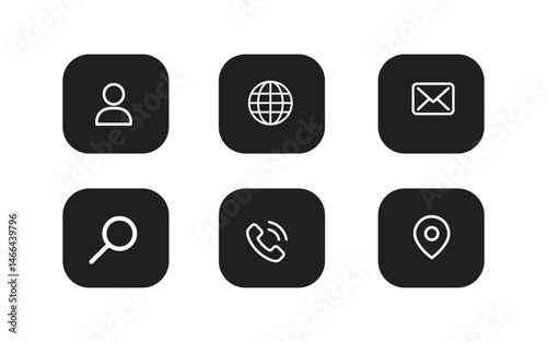 Web icon set. Business card contact information icons. Contact us icon set