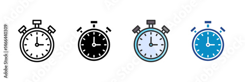 Stopwatch Icon Set Multiple Style Collection