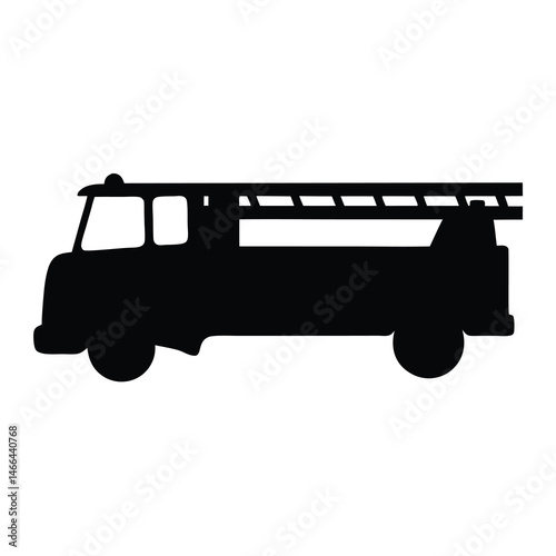 fire truck , black and white illustration of vehicles.