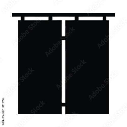 flats vector silhouette icon, black and white illustration of footwear.