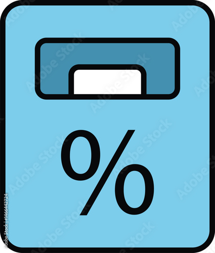 Percentage Calculator Icon, Finance & Discount Symbol, Flat Color Design․