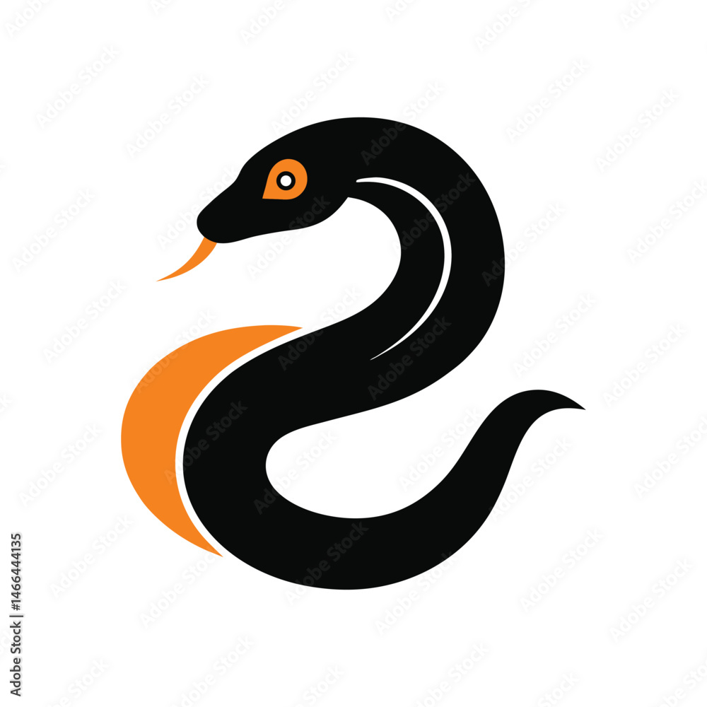 sable snake vector art illustration on white background
