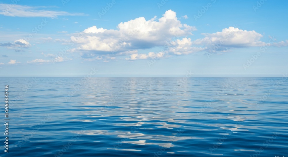 Obraz premium Serene Blue Ocean Under a Calm Summer Sky