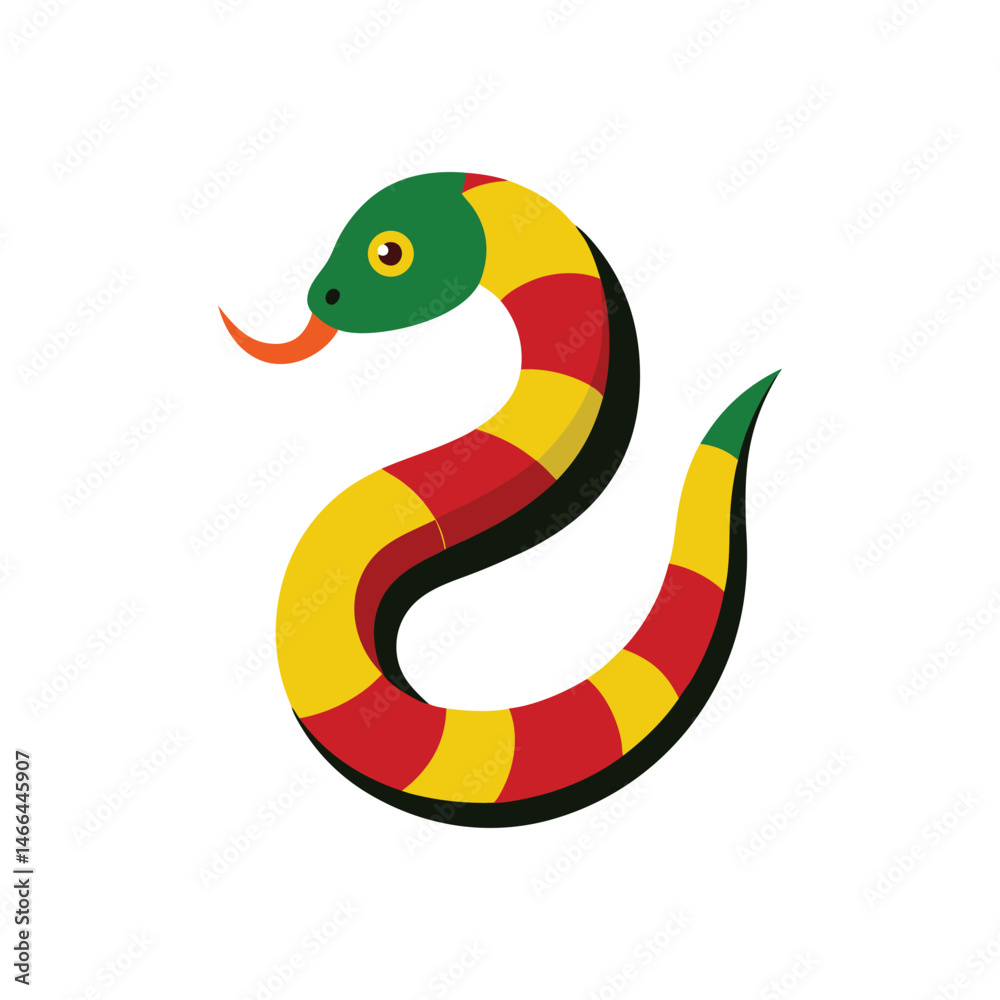 Fototapeta premium yurlungur snake vector art illustration on white background