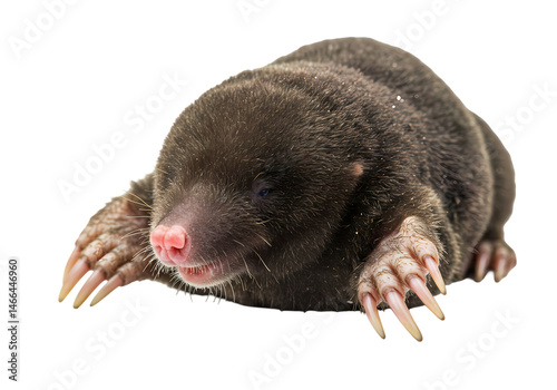 Adorable StarNosed Mole CloseUp Photo on Transparent background
