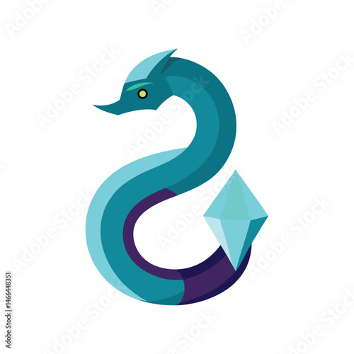 quartz snake vector art illustration on white background