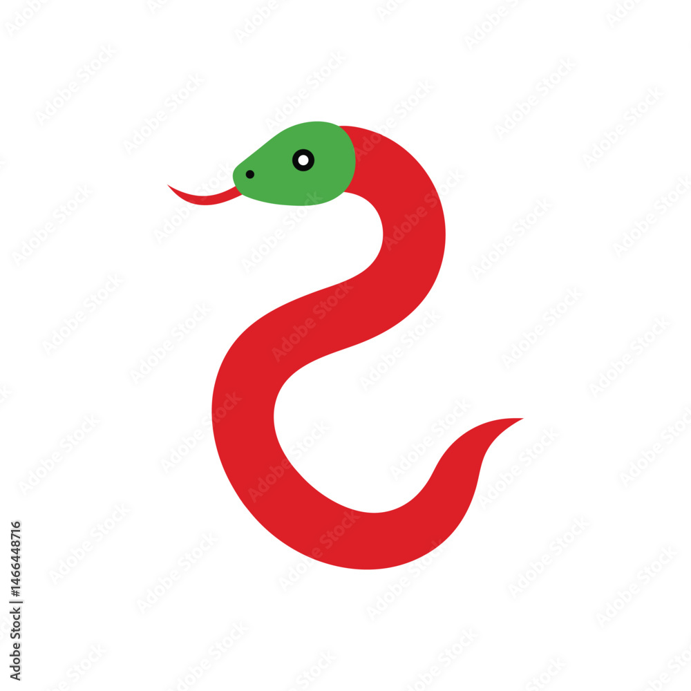 Naklejka premium wiggly snake vector art illustration on white background