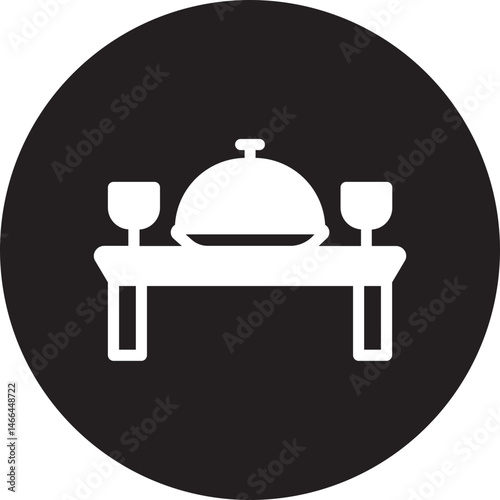 Dining table glyph icon