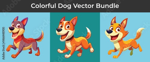 Colorful Dog Vector Bundle for International Dog Day  