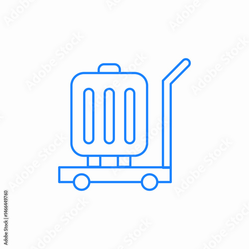 luggage cart icon sign vector