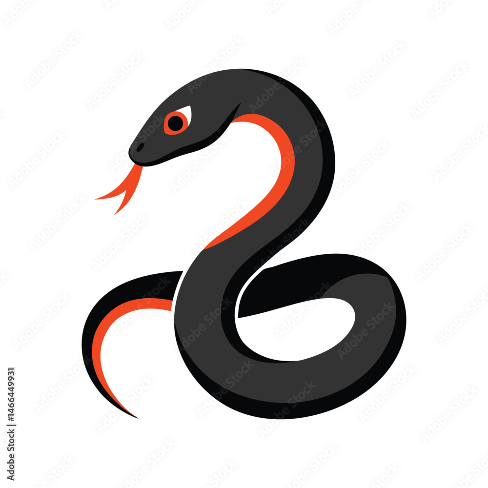 Fototapeta premium flint snake vector art illustration on white background