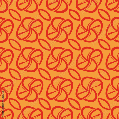 Seamless Contemporary Vector Pattern with Thin Elliptical Loops  