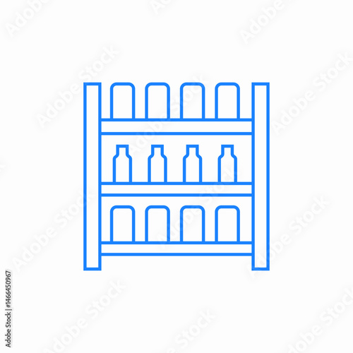 shelf with bottles icon sign vector