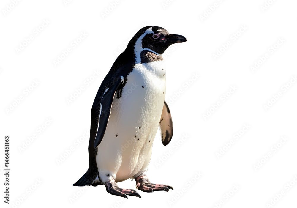Naklejka premium Majestic Humboldt Penguin Antarctic Wildlife Photography on Transparent background