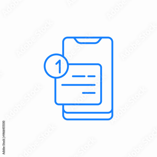 smartphone with new message notification icon sign vector